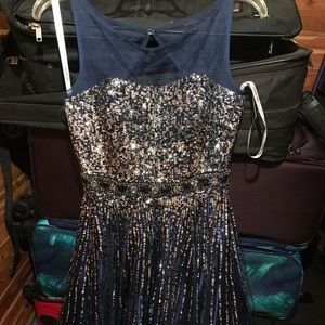 Blue Sherri Hill cocktail Dress